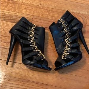 Giuseppe Zanotti peep toe buckled stiletto heels